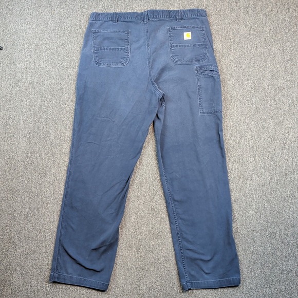 Carhartt Rugged Flex Relaxed Fit Canvas Pants 42x34 Navy Blue Utility Workwear — photo 2
